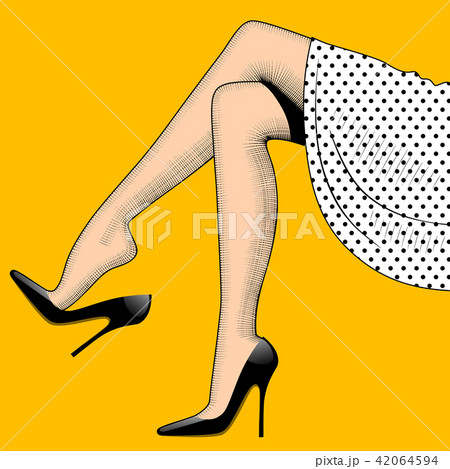 Vintage drawing of beautiful woman legs  42064594