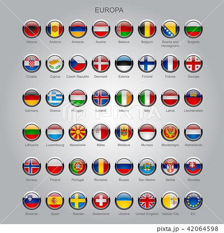 Set of round glossy flags  42064598