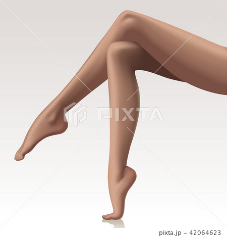 Crossed beautiful woman's legs in tights 42064623