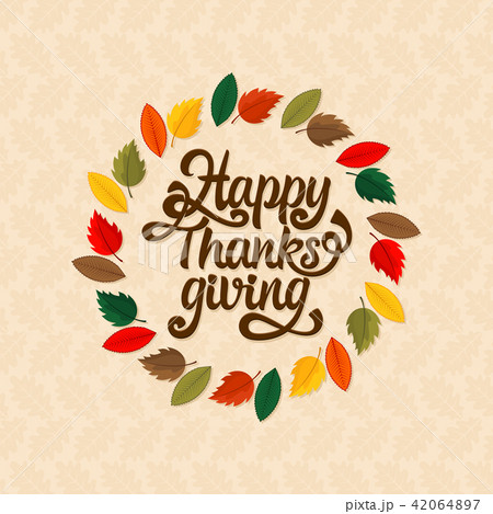 Typography of Thanksgiving. Beautifully decorated Typography of Thanksgiving. Beautifully decorated 42064897