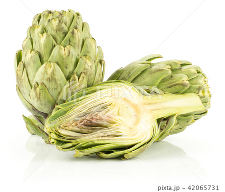 Fresh raw artichoke isolated on white Fresh raw artichoke isolated on white 42065731