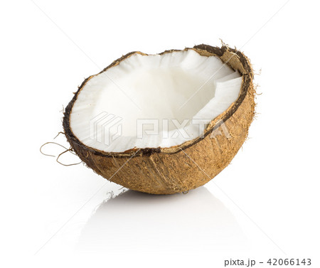 Fresh brown coconut isolated on white Fresh brown coconut isolated on white 42066143
