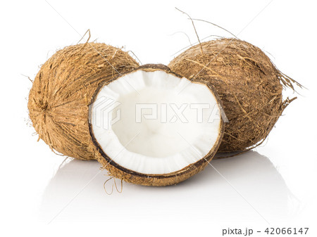Fresh brown coconut isolated on white 42066147