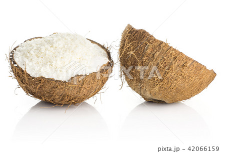 Fresh brown coconut isolated on white Fresh brown coconut isolated on white 42066159