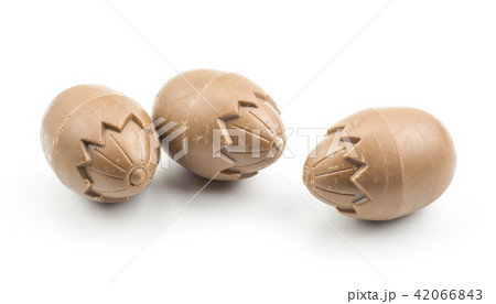 Chocolate eggs isolated on white 42066843