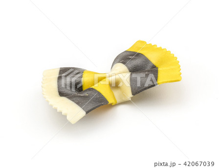 Colourful raw farfalle isolated on white Colourful raw farfalle isolated on white 42067039