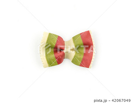Colourful raw farfalle isolated on white Colourful raw farfalle isolated on white 42067049