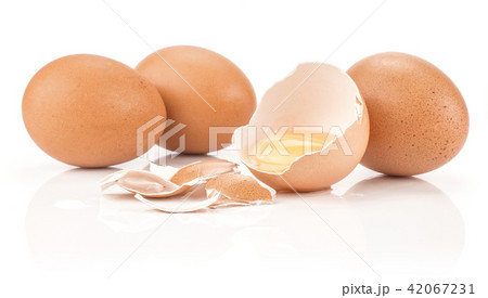 Fresh Chicken Egg isolated on white Fresh Chicken Egg isolated on white 42067231