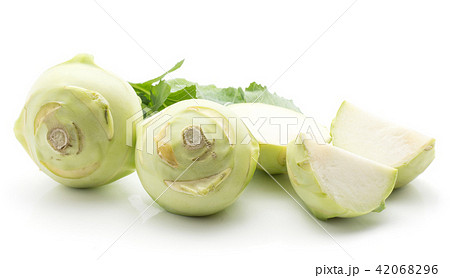 Raw kohlrabi isolated on white Raw kohlrabi isolated on white 42068296