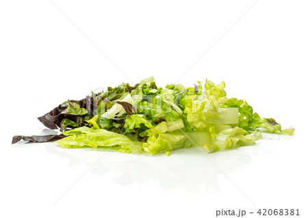 Fresh raw lettuce red little gem isolated on white 42068381