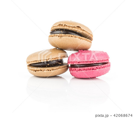 Colourful French macaron isolated on white Colourful French macaron isolated on white 42068674