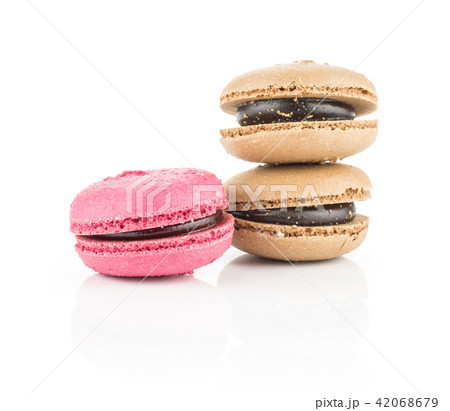 Colourful French macaron isolated on white 42068679