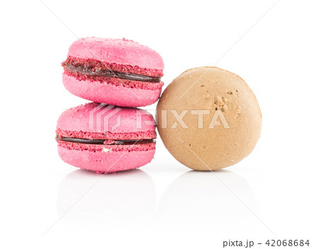 Colourful French macaron isolated on white 42068684
