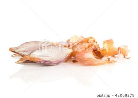 Fresh raw long shallot onion isolated on white Fresh raw long shallot onion isolated on white 42069279