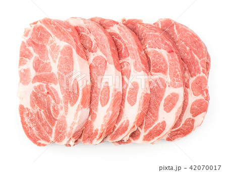 Raw pork meat isolated on white Raw pork meat isolated on white 42070017