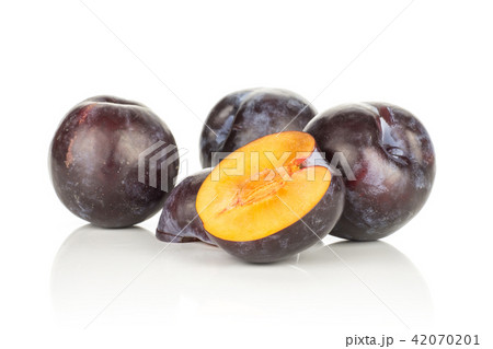 Red Blue Plums isolated on white 42070201