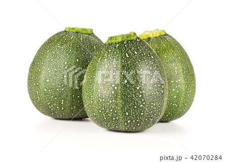 Fresh raw round Zucchini isolated on white 42070284