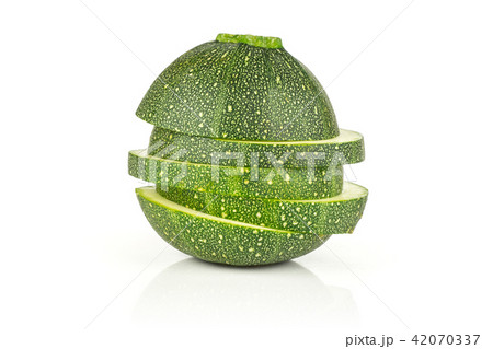 Fresh raw round Zucchini isolated on white 42070337