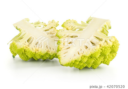 Fresh green romanesco cauliflower isolated white 42070520