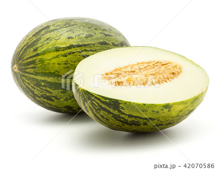 Santa Claus melon isolated on white Santa Claus melon isolated on white 42070586