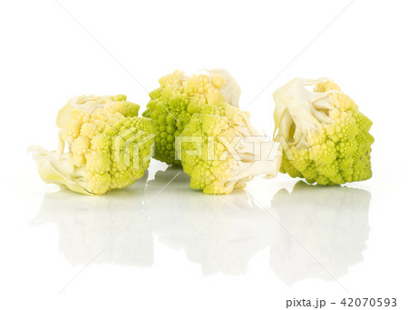 Fresh green romanesco cauliflower isolated white Fresh green romanesco cauliflower isolated white 42070593