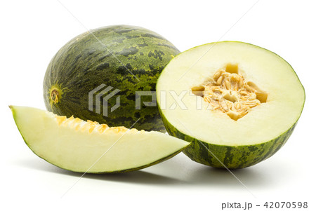 Santa Claus melon isolated on white 42070598