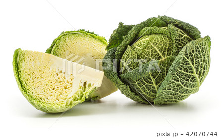Fresh Savoy Cabbage isolated on white 42070744