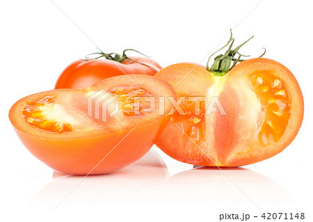 Fresh raw Tomato (La Parcela) on black wood Fresh raw Tomato (La Parcela) on black wood 42071148