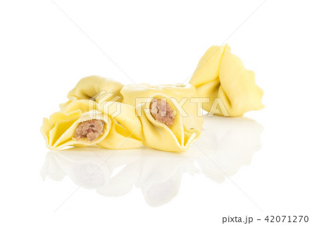 Fresh Raw tortellini pasta isolated on white 42071270