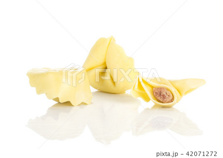 Fresh Raw tortellini pasta isolated on white 42071272