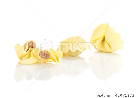 Fresh Raw tortellini pasta isolated on white 42071273
