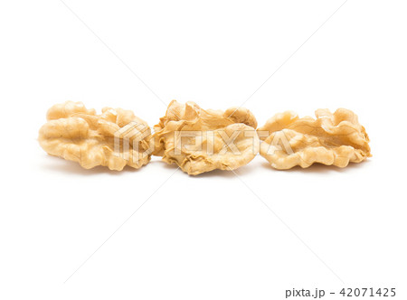 Raw walnut isolated on white Raw walnut isolated on white 42071425