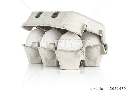 Fresh raw white eggs isolated on white 42071479