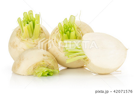 Fresh white radish isolated on white 42071576