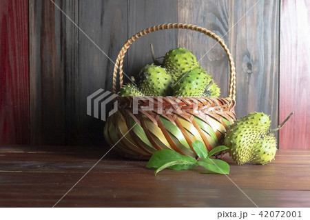 Soursop in basket or Prickly Custard Apple or Anno 42072001