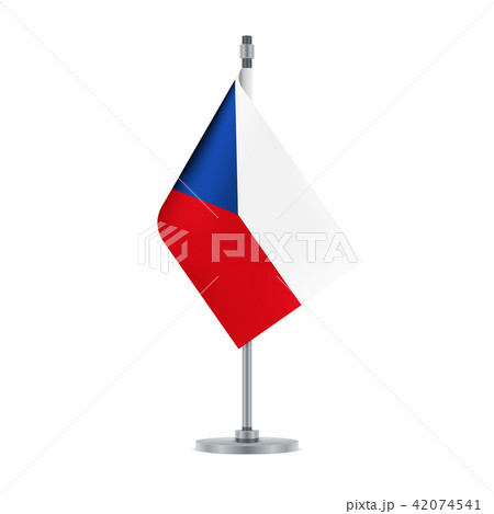 Czech flag hanging on the metallic pole