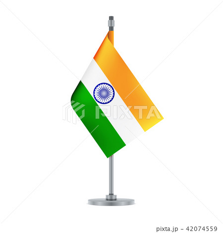 Indian flag hanging on the metallic pole Indian flag hanging on the metallic pole 42074559