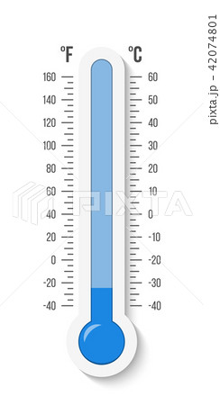 Creative vector illustration of celsius, fahrenheit meteorology thermometers scale isolated on 42074801