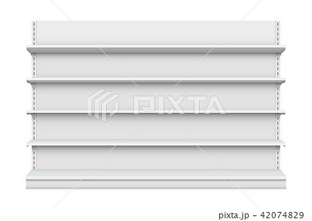 Creative vector illustration of empty store shelves isolated on background. Retail shelf art design 42074829