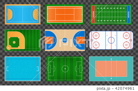 Creative vector illustration of sport game fields marking isolated on background. Graphic element 42074961
