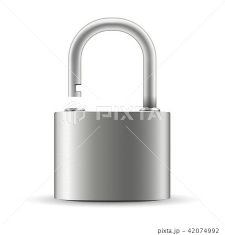 Creative vector illustration of realistic closed padlock for protection privacy isolated on 42074992