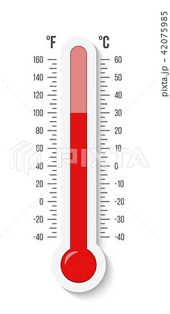 Creative vector illustration of celsius, fahrenheit meteorology thermometers scale isolated on 42075985