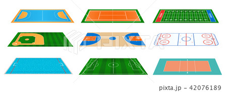 Creative vector illustration of sport game fields marking isolated on background. Graphic element 42076189