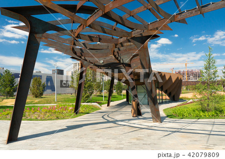 Tufeleva roscha architecture park in Moscow. Summer day at landscape park walk Tufeleva roscha architecture park in Moscow. Summer day at landscape park walk 42079809