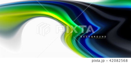 Fluid liquid mixing colors concept on light grey background, curve flow, trendy abstract layout 42082568