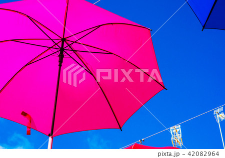 Colourful umbrellas urban street decoration Colourful umbrellas urban street decoration 42082964