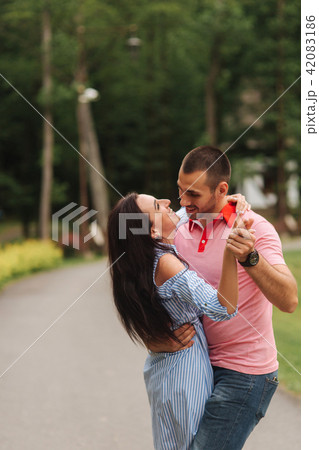 Couple have fun, smile and dancing 42083186