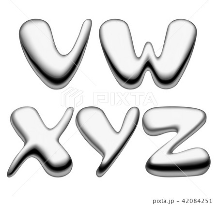 Metal and liquid mercury Alphabet capital letters 42084251