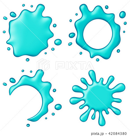 Collection of colored paint splashes on white background 42084380