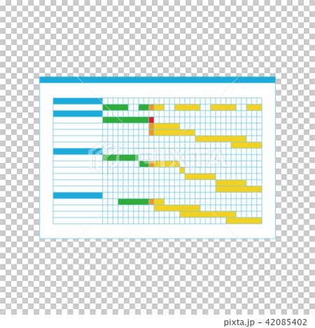 ガントチャートのイラスト素材